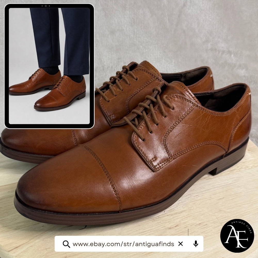 Cole Haan Grand OS Williams II Cap Toe Oxford Tan Leather C23771 Men's Size 11.5